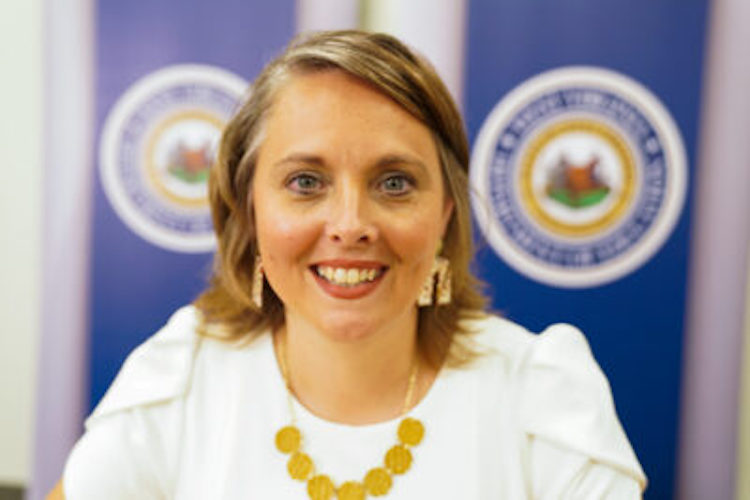 Eastwood’s Amber Nichols, the West Virginia Teacher of Year, gives a