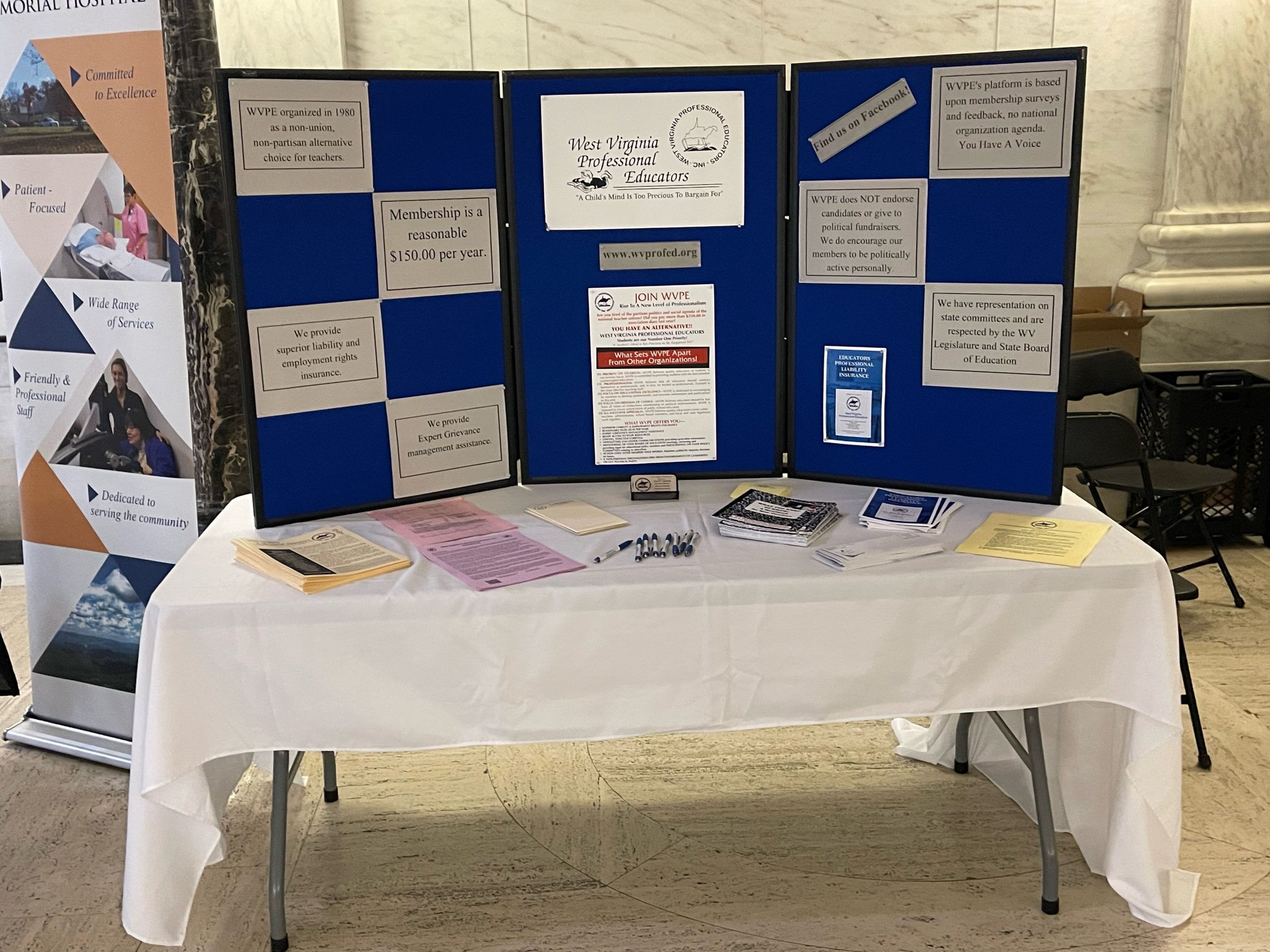 At the WV Legislature Displays around the Rotunda West Virginia