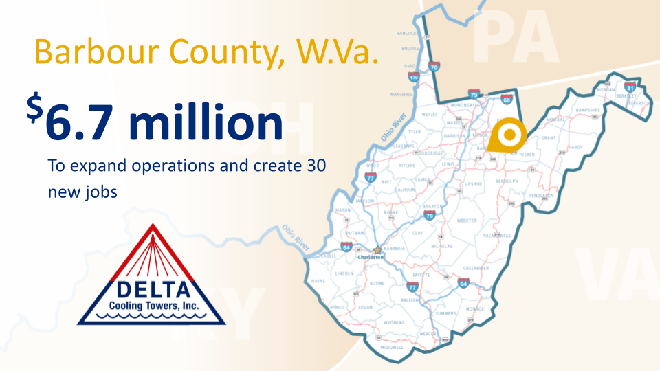 West Virginia Gov. Justice announces Delta Cooling Towers to expand