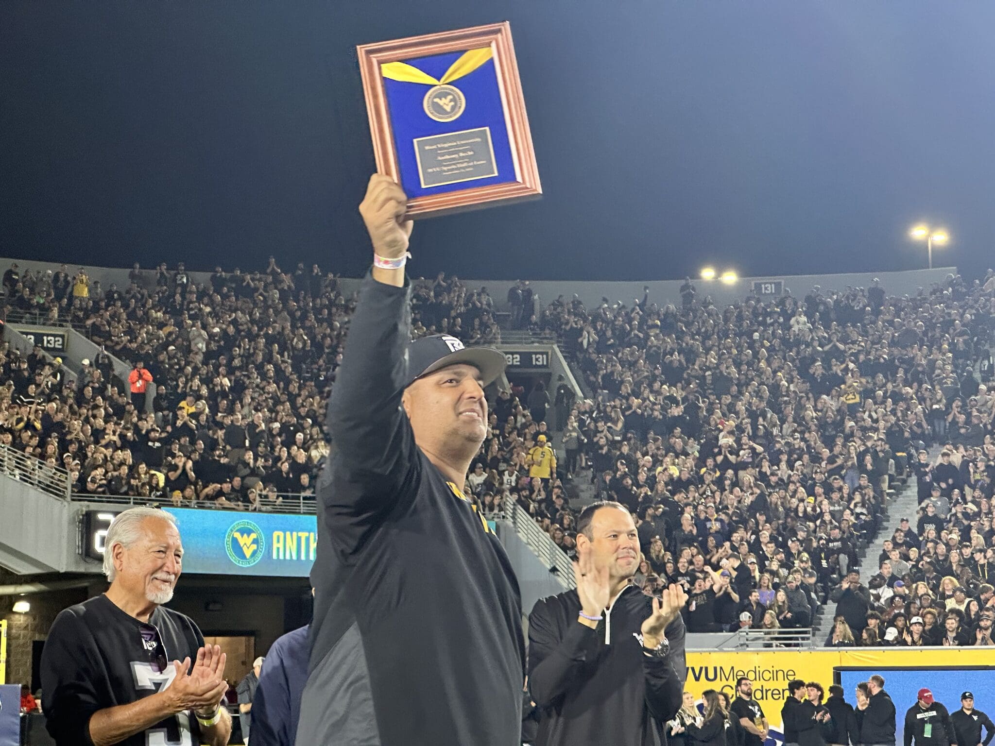 Anthony Becht Honored for WVU Sports HOF Induction During Iowa State Game