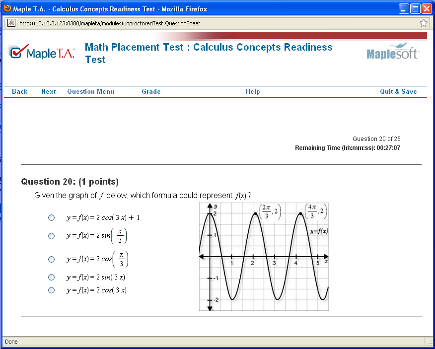 Maplesoft Announces New Version of Maple T.A. MAA Placement Test Suite