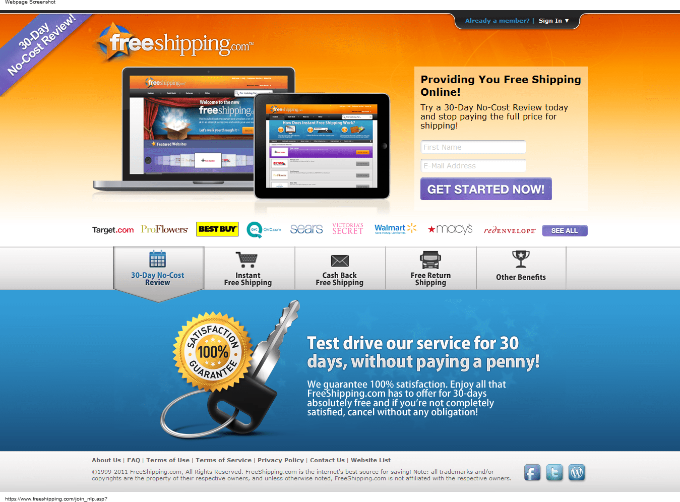 Offers Free Shipping with Over 1500 sites, Quick