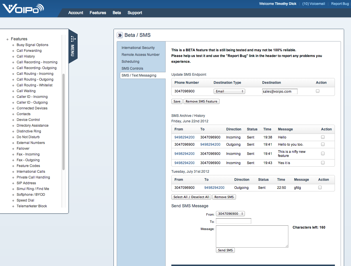 VOIPo Adds SMS Text Messaging to VoIP Service