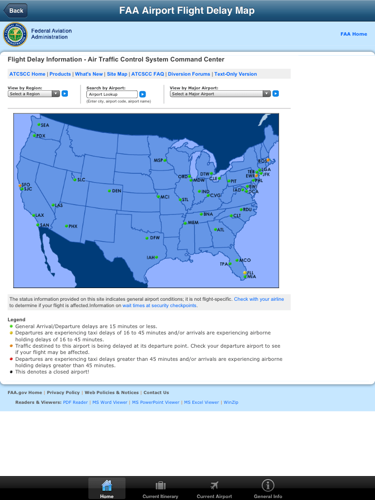 Faa Airport Delay Map Best Air Travel App to Use for Current Delays