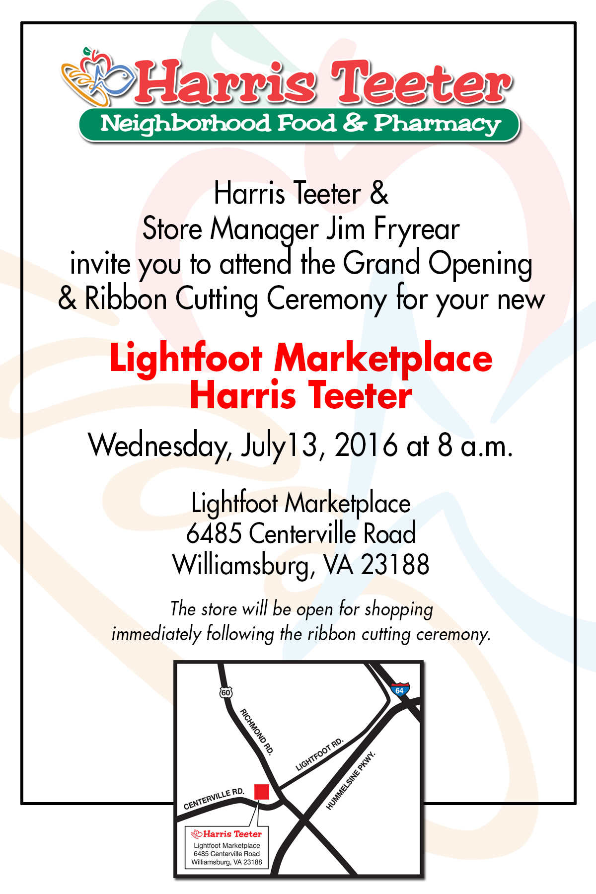 Grand Opening of Harris Teeter Store in Williamsburg, Va.