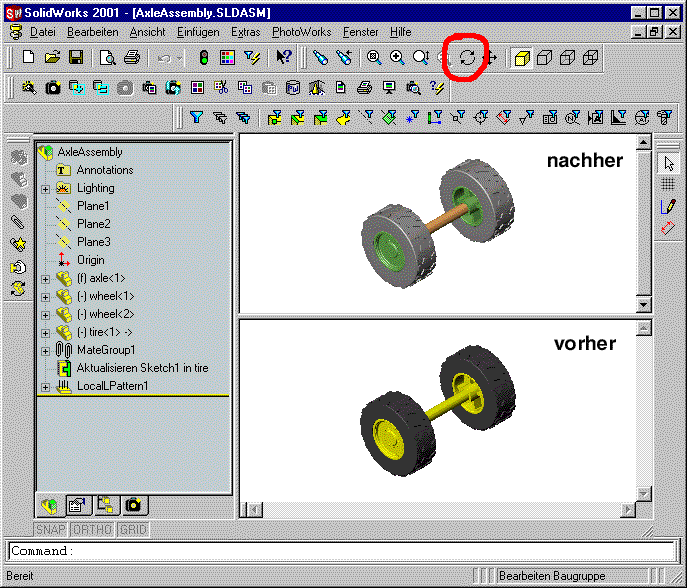 Ansicht in der Drawing um 90 Grad drehen (DS SolidWorks/SolidWorks