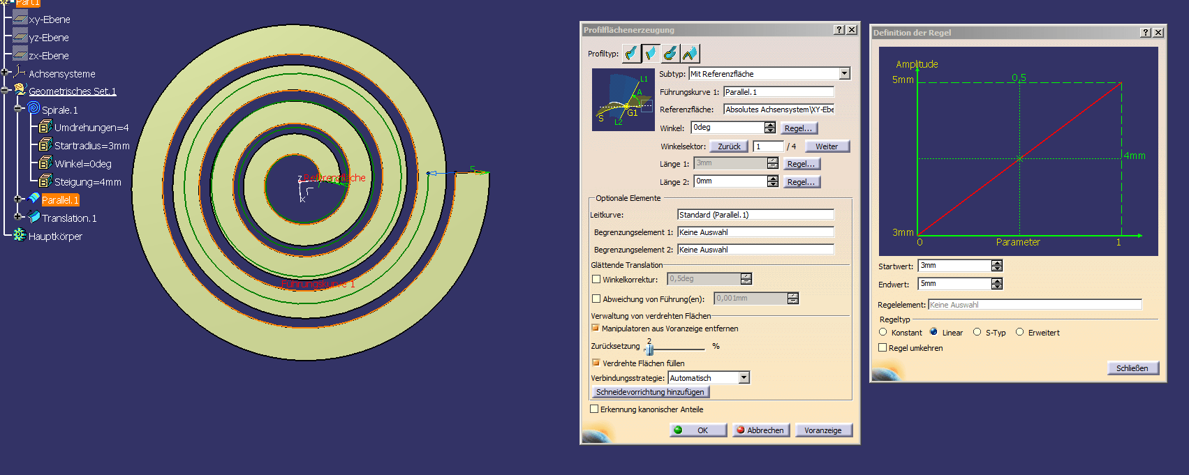 CATIA V5 Variable Spirale (Dassault Systemes PLM Solutions/CATIA V5