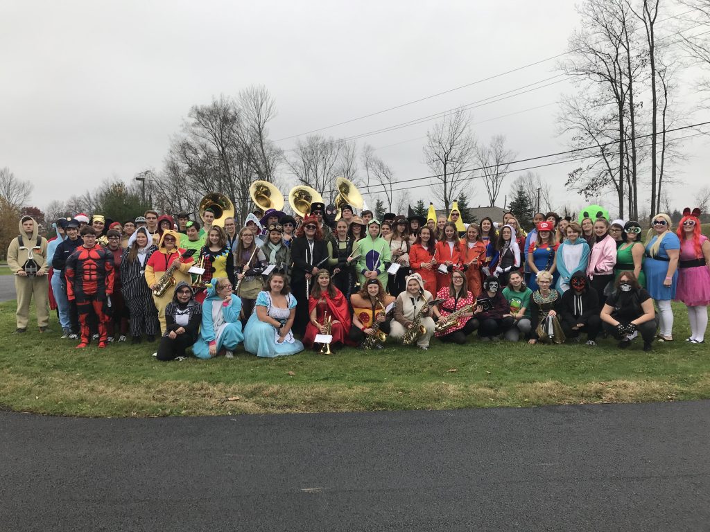 The Western Wayne Marching Band visited local nursing homes on