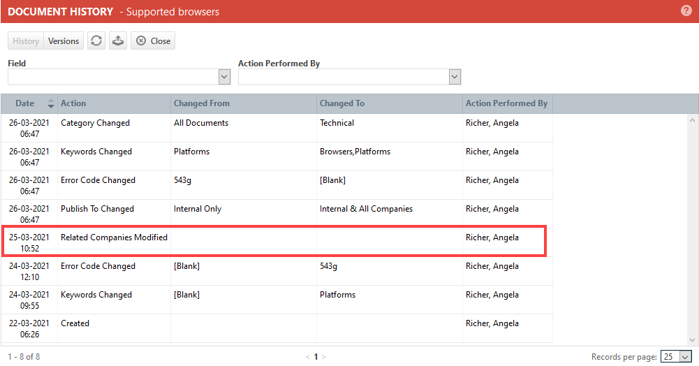 Managing article and document versions