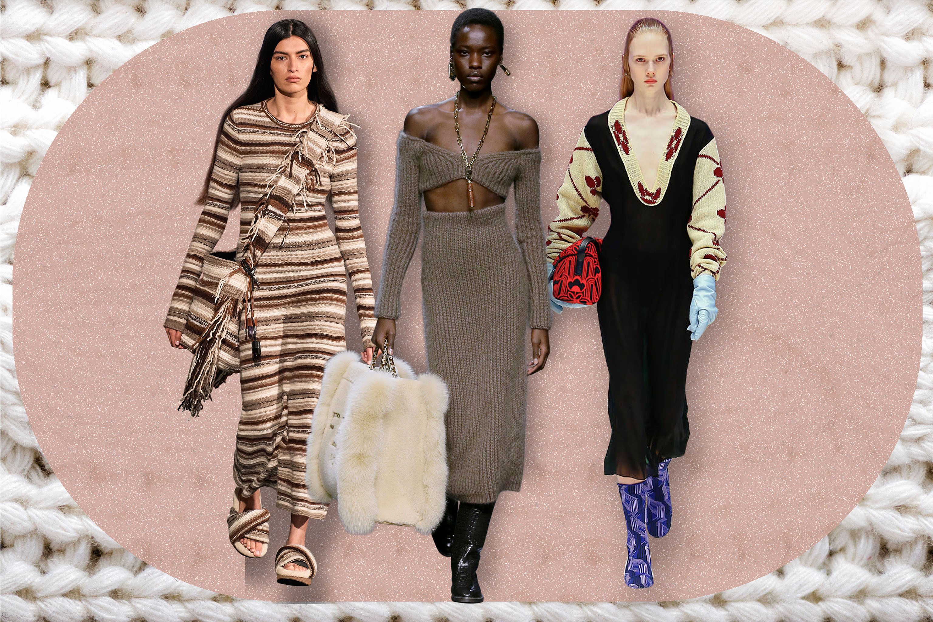 公式通販店 【SINOON】22fw SQUARE KNIT HANDMADE DRESS