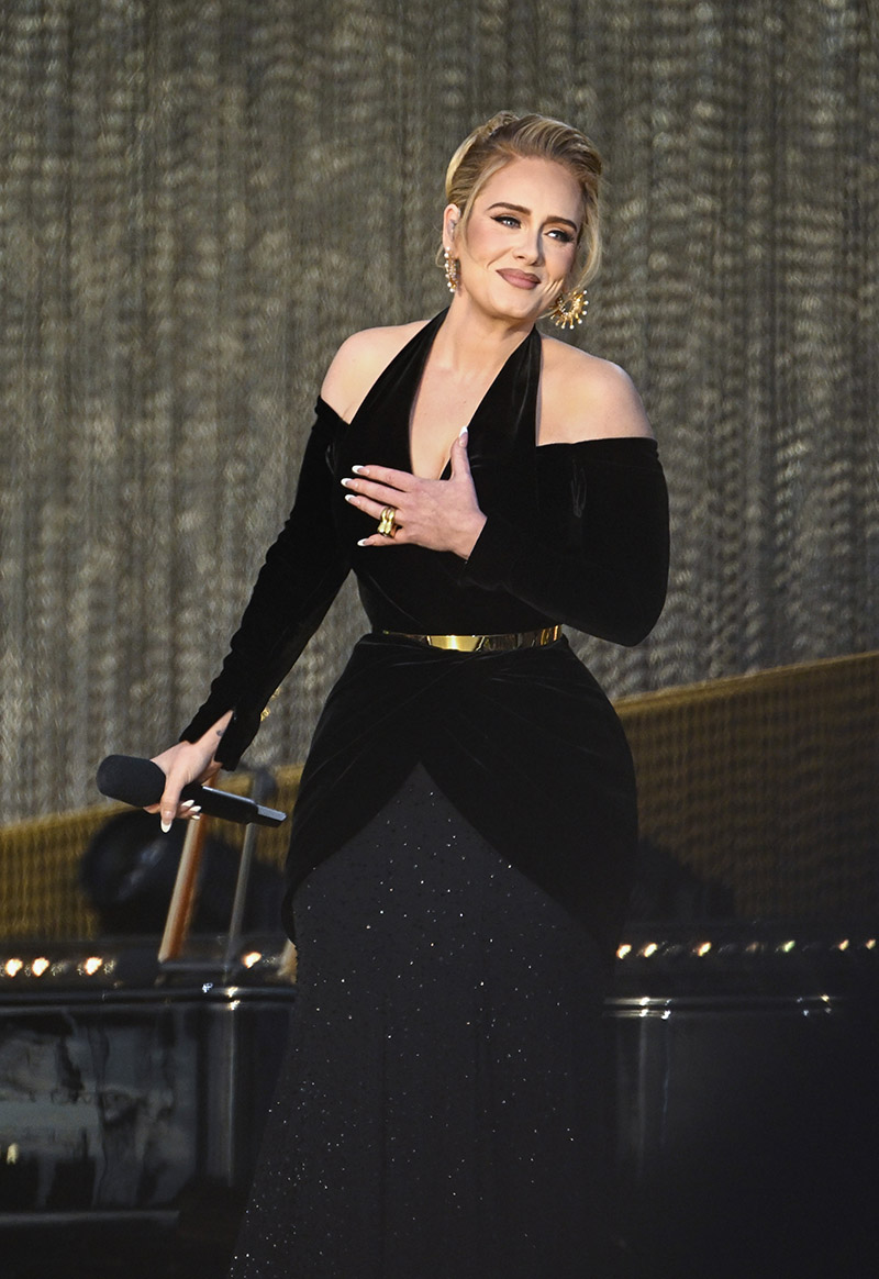 Adele Sparkles in Louis Vuitton & Schiaparelli Gowns at London Concert