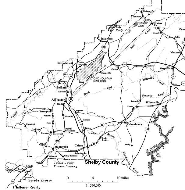 Map Of Shelby County Alabama