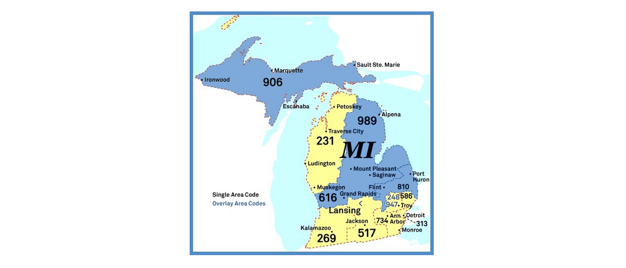 Do You Have A 616, 810, 906 Or 989 Area Code? Changes Are, 45 OFF