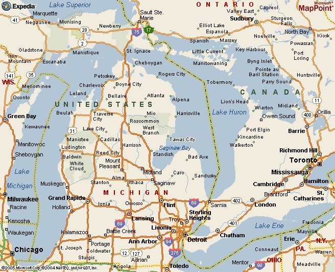 Map Of Tawas Michigan Location Of Tawas Point State Park