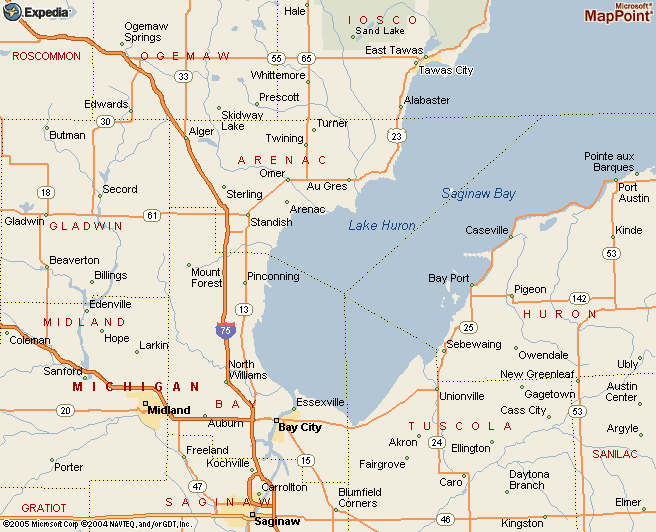 Map Of Tawas Michigan Location Of Tawas Point State Park