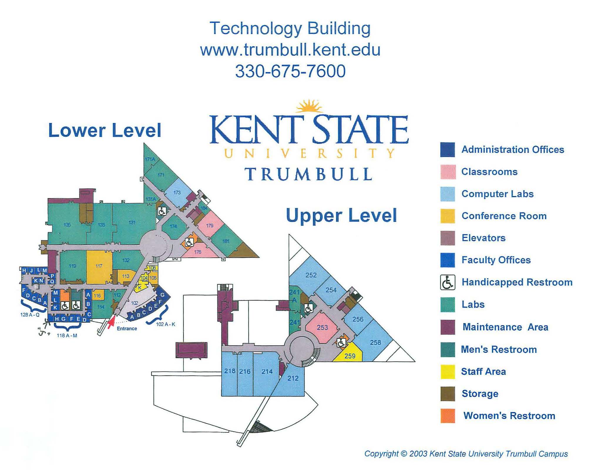 Kent State Map With Building Names Kent State Main Campus Map