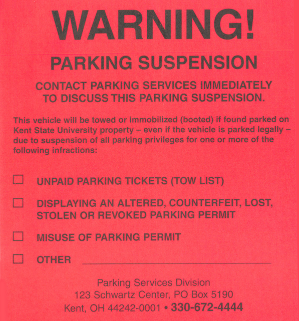 Warning Tag Descriptions Kent State University