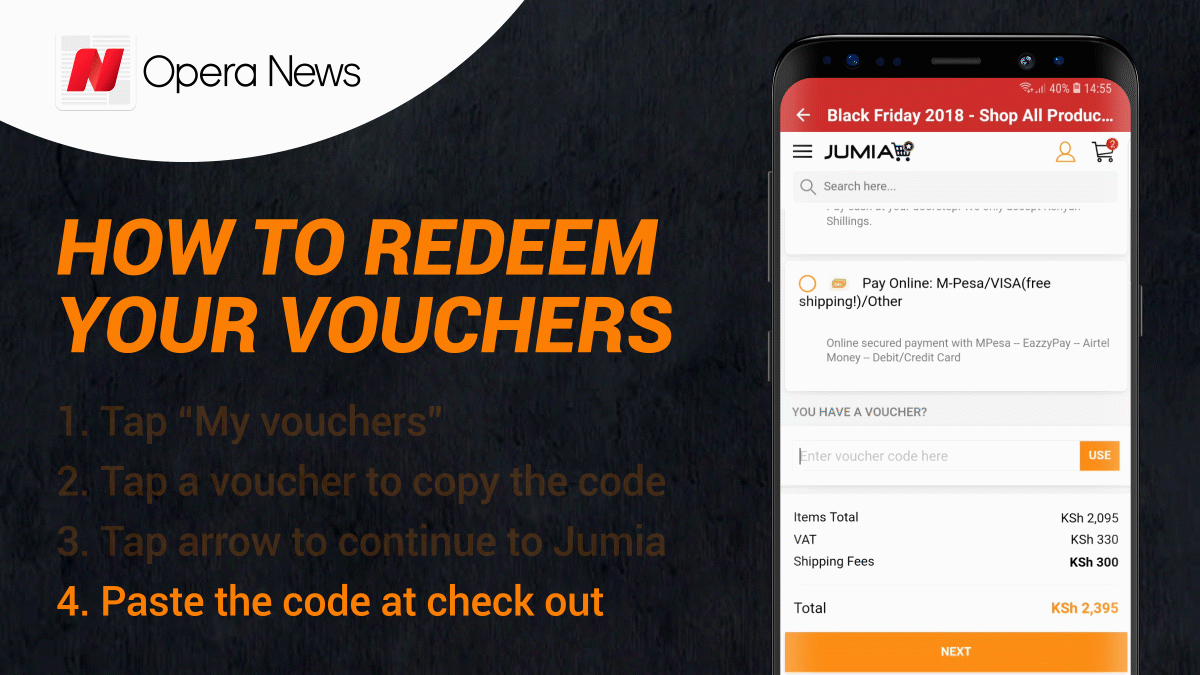 Redeem your vouchers with Opera News and Jumia and get your favorite