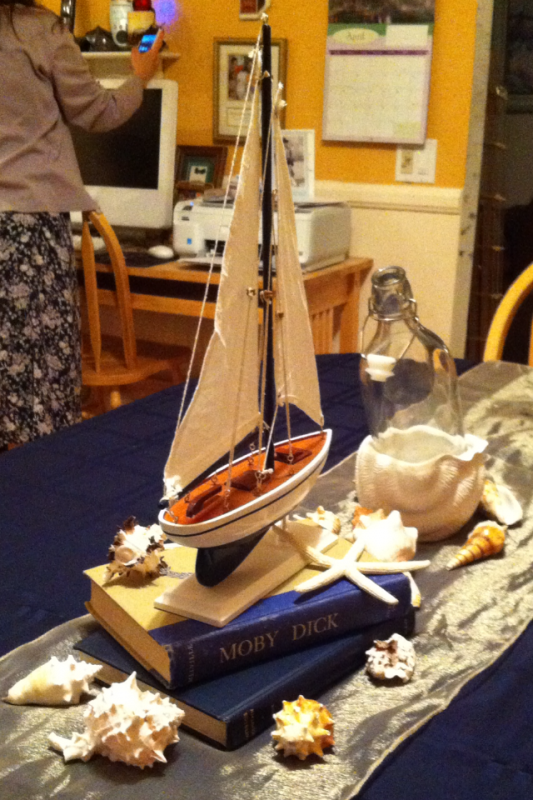 What Nautical Hardcover Books for My Centerpieces? Input Plz! *MOCK UP