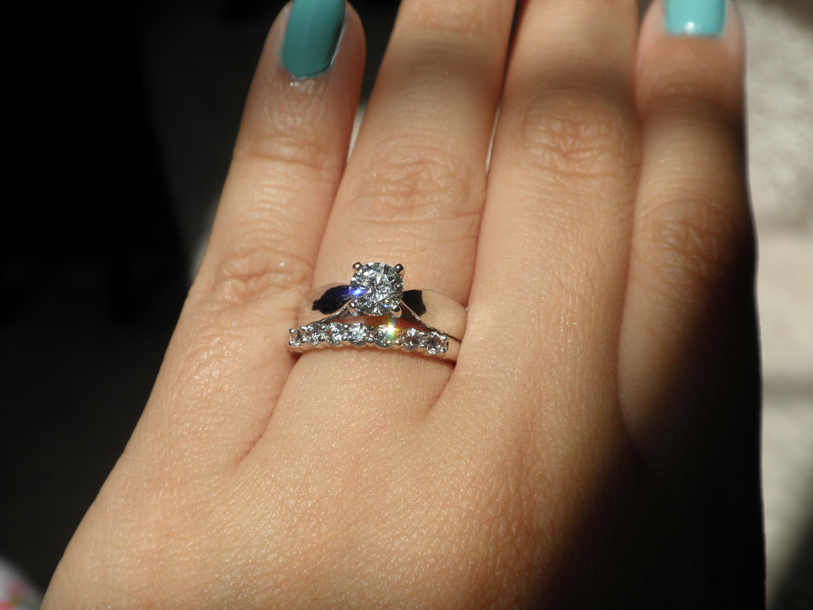 Show me your wedding bands that are thinner than your engagement ring