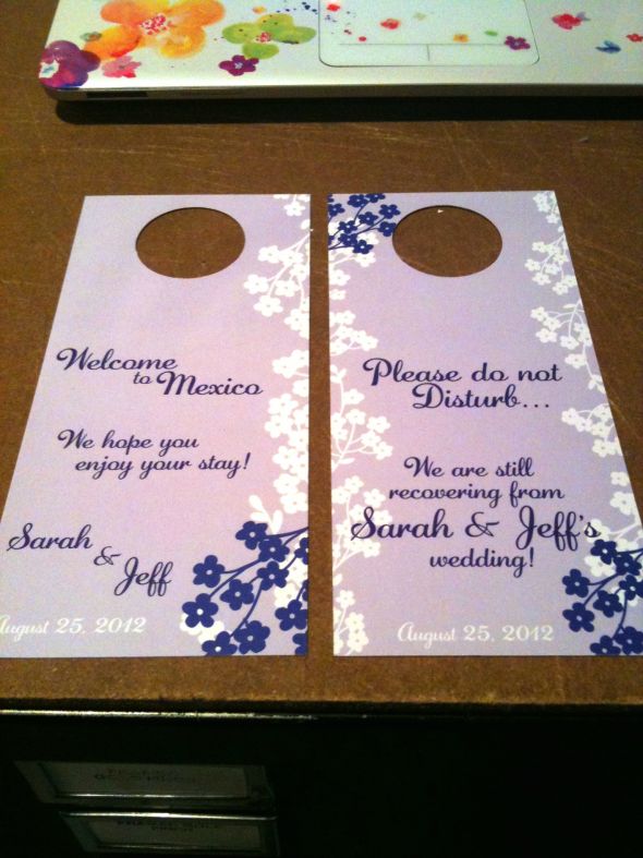 Door Hangers! Weddingbee Photo Gallery