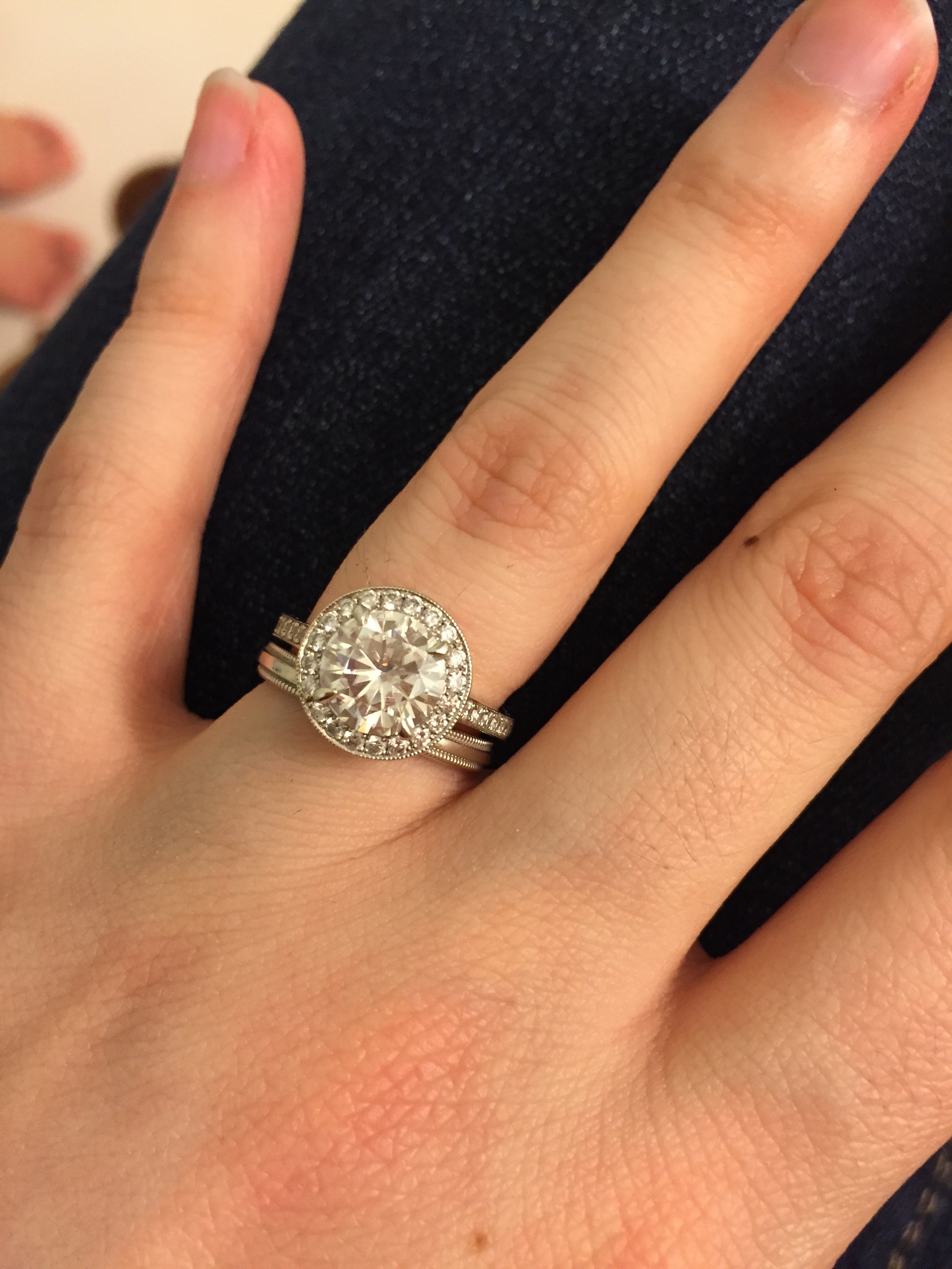 Show me your plain wedding band with your engagement ring! Page 2