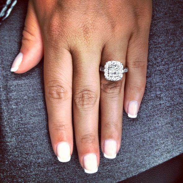 2.89 Cushion Cut Halo Engagement Ring ) Weddingbee Photo Gallery