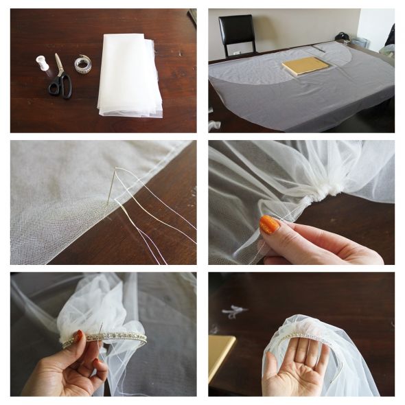 DIY Fingertip Veil with Blusher with Step By Step info! Weddingbee