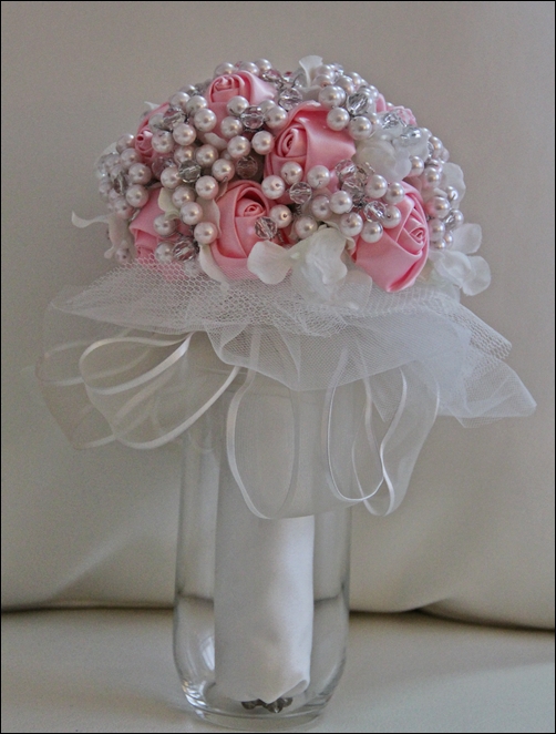 My DIY pearl and crystal bouquet Weddingbee Photo Gallery