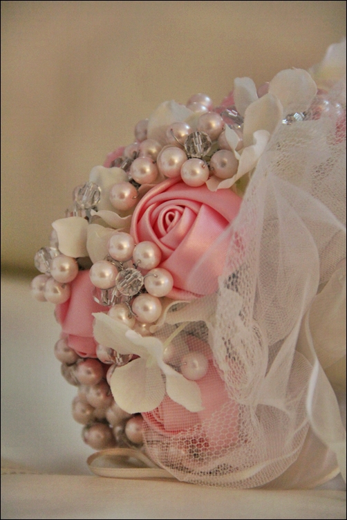 My DIY pearl and crystal bouquet Weddingbee Photo Gallery