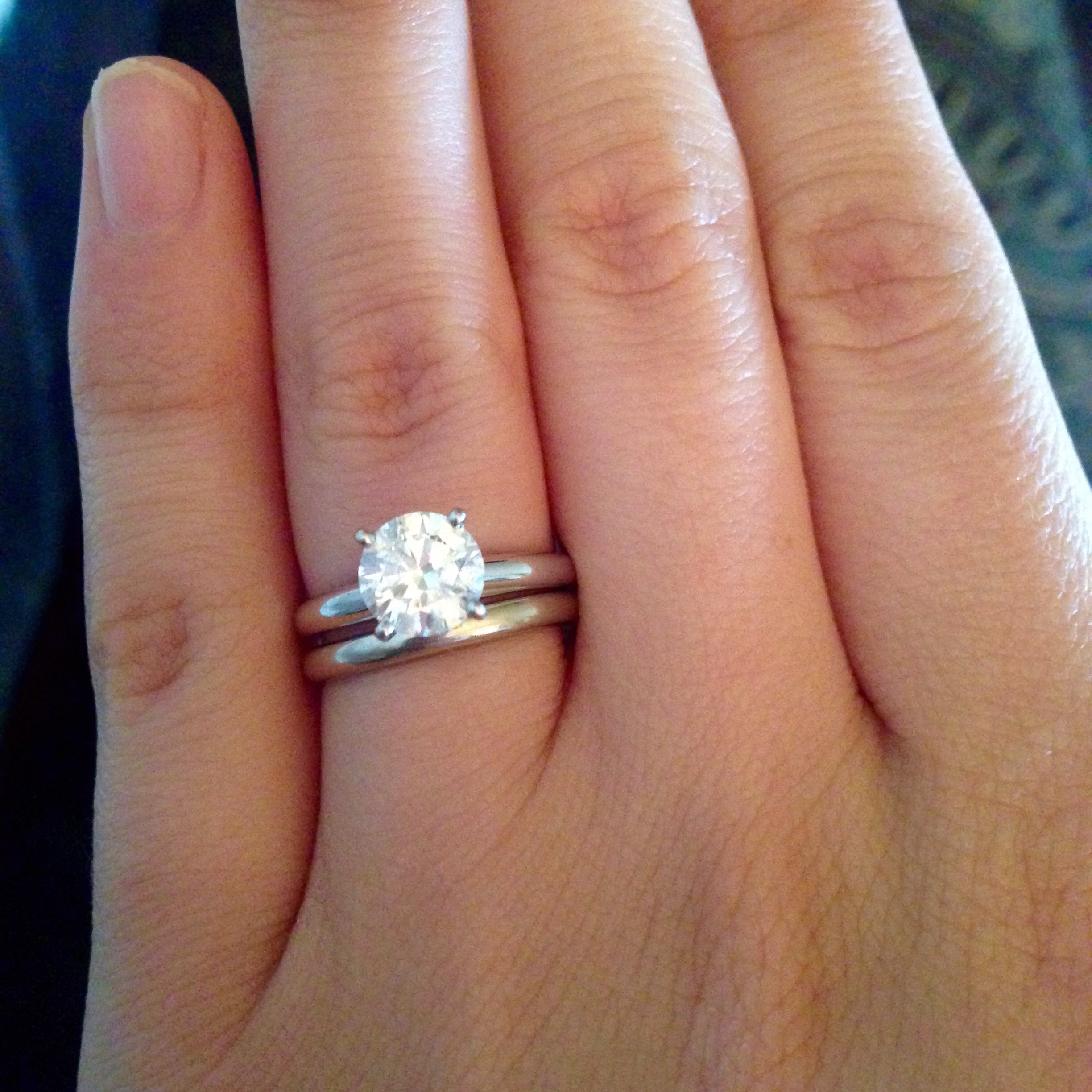 Show me your round solitaires with your wedding bands! (2448 x 2448 Pixel)