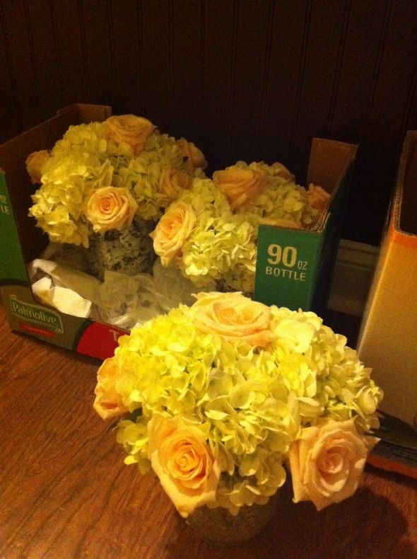 Costco Roses and Hydrangea Centerpieces Weddingbee Photo Gallery