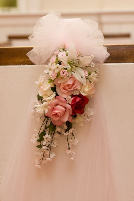 Pew Bows & Silk Flowers Weddingbee Photo Gallery