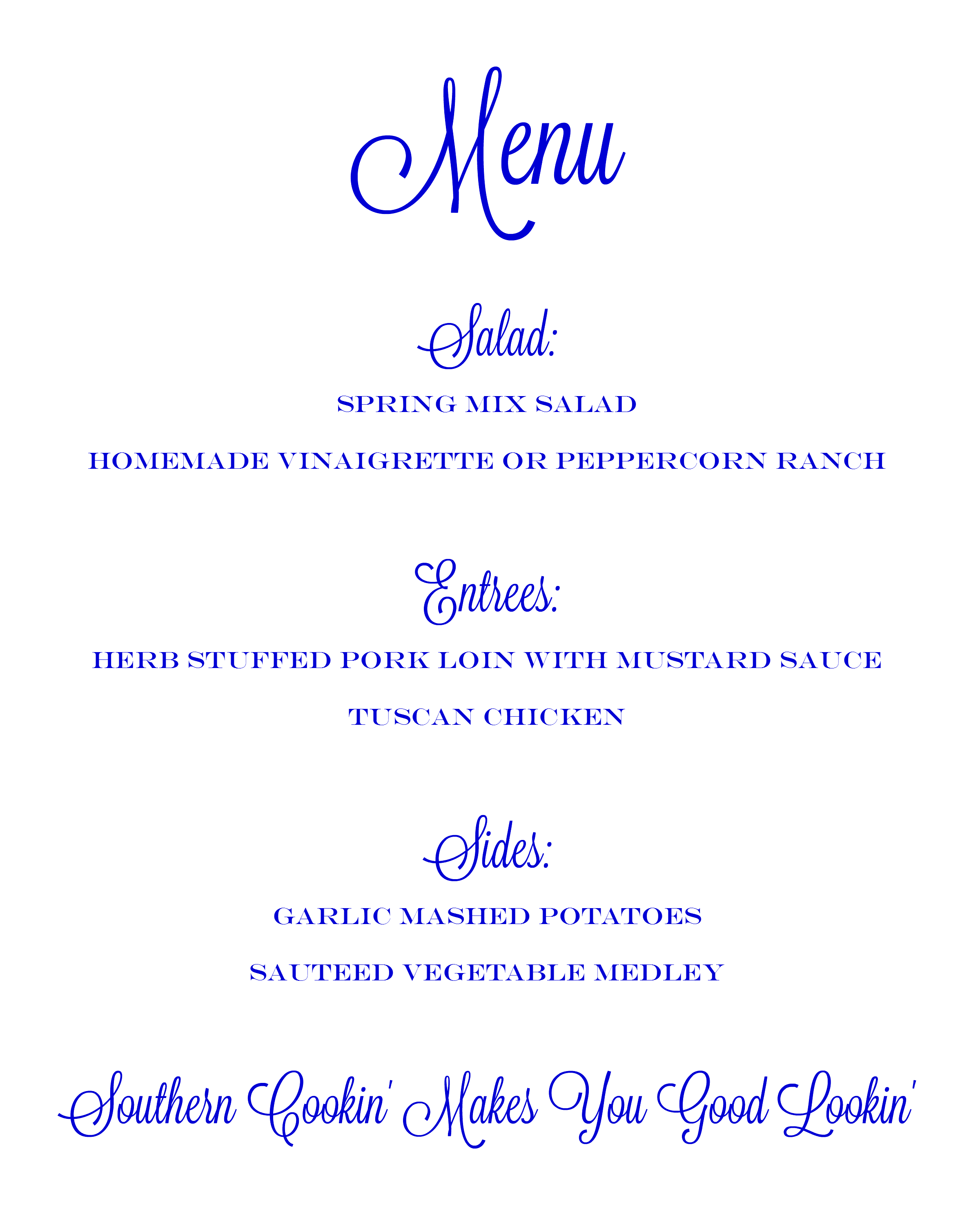 Share your wedding menu…..on a budget!