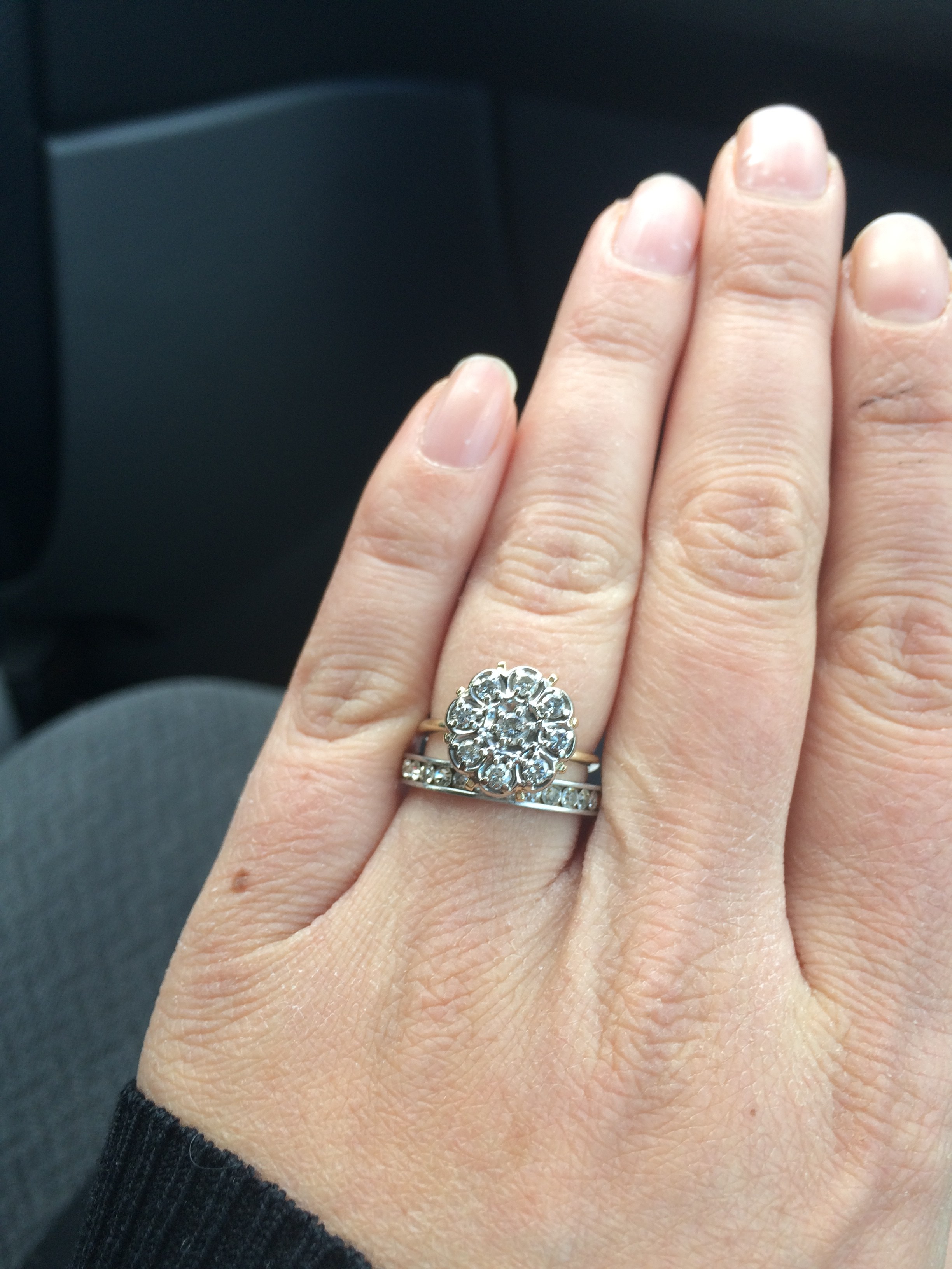 Show me your approx. 2.5mm wedding bands with thinner engagement rings