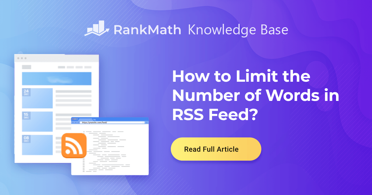 How to Limit the Number of Words in RSS Feed? » Rank Math