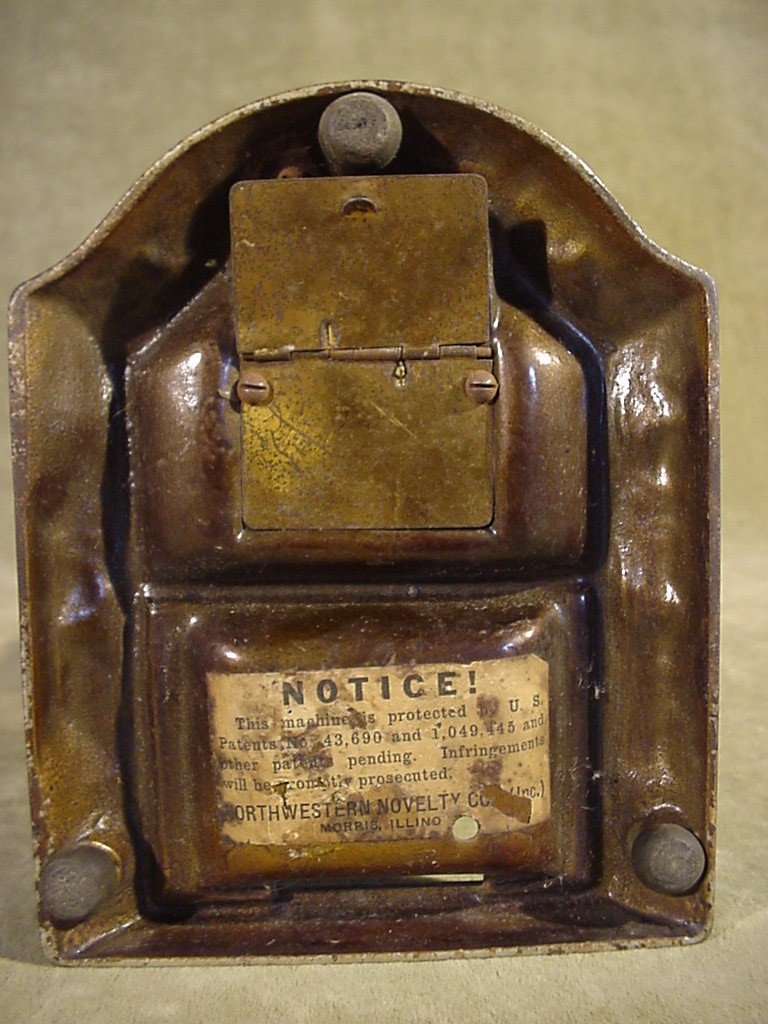 ANTIQUE NORTHWESTERN NOVELTY CIGAR CUTTER 1 Cent MATCH DISPENSER COIN