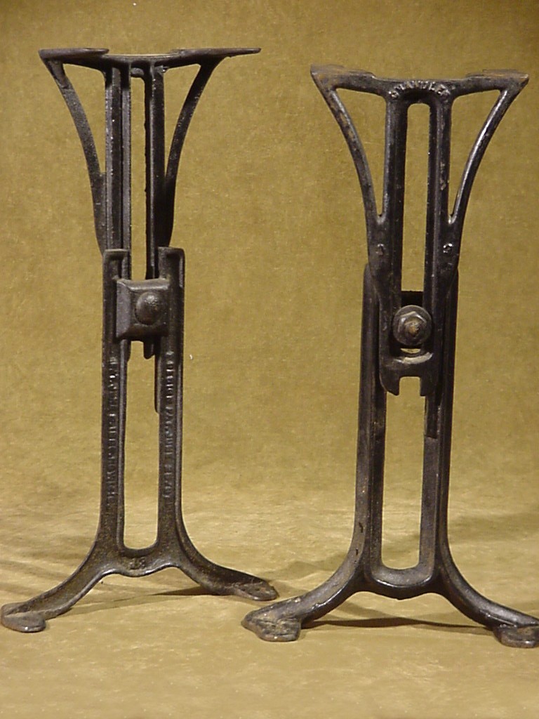 ANTIQUE CHANDLER ADJUSTABLE CAST IRON LEGS JUNE 9, 1898 Industrial