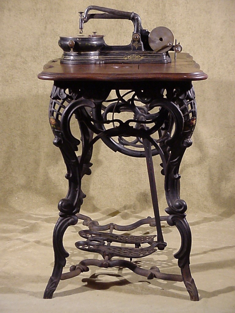 Antique fancy leg cast iron flat belt 1860's Florence Treadle Sewing