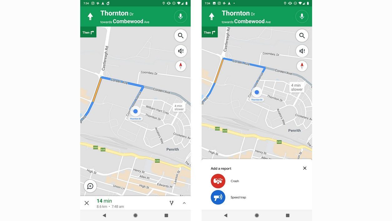 Google Maps propose de signaler les radars et accidents, comme dans Waze