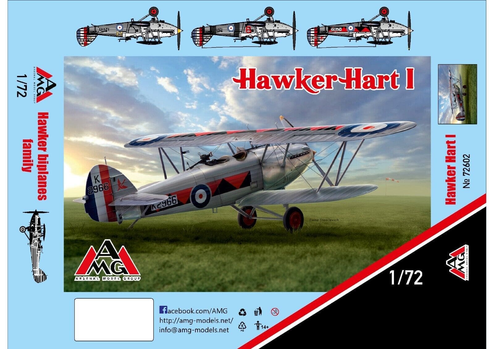 AMG (Arsenal Model Group) 72602 Hawker Hart I 1/72 Scale Model