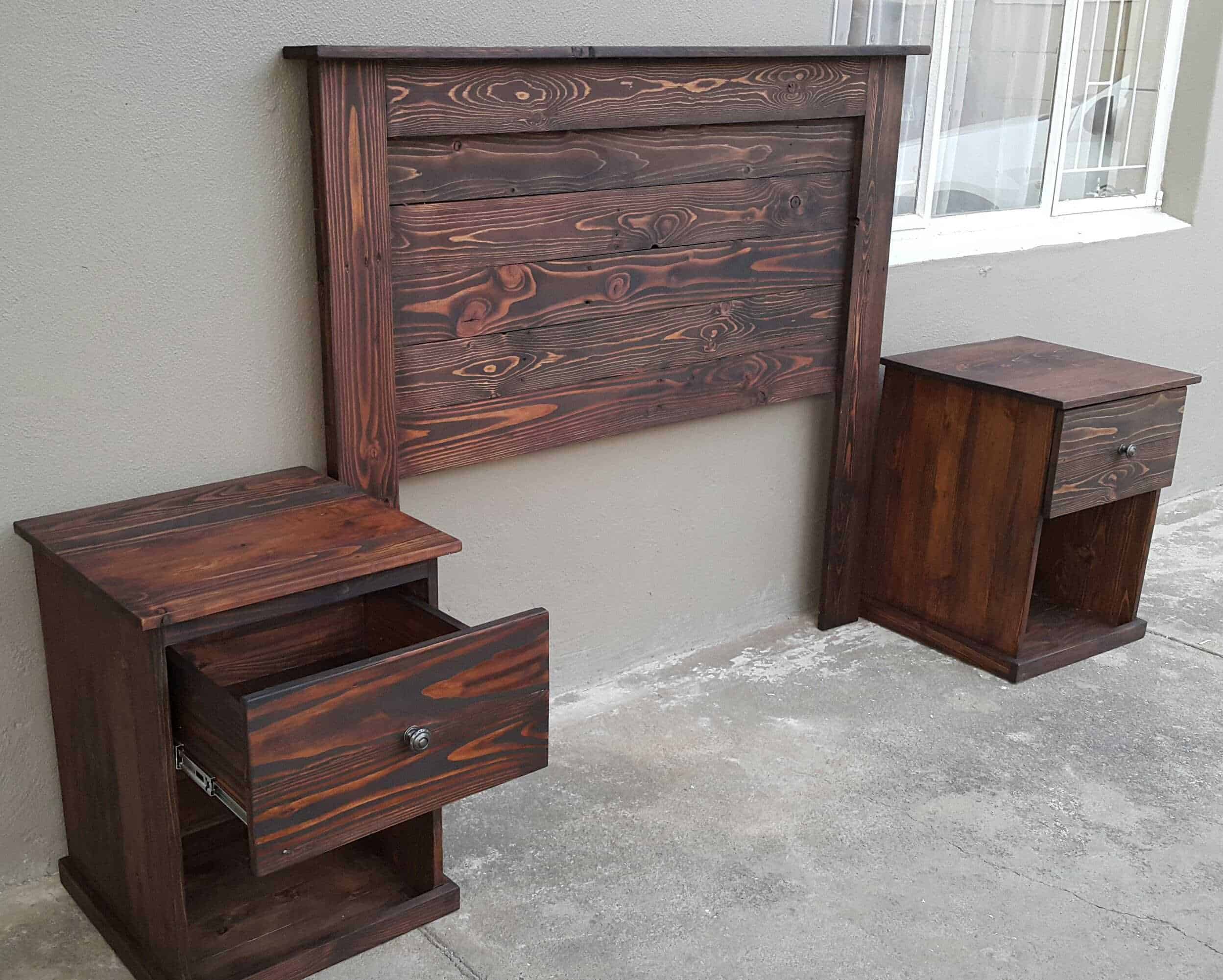 Pallet Headboard With Bedside Tables • 1001 Pallets