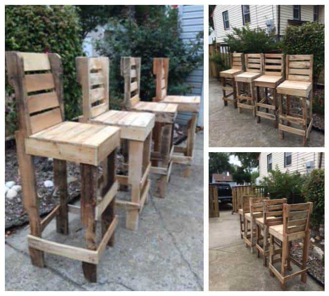 Diy Pallet High Bar Stools • 1001 Pallets