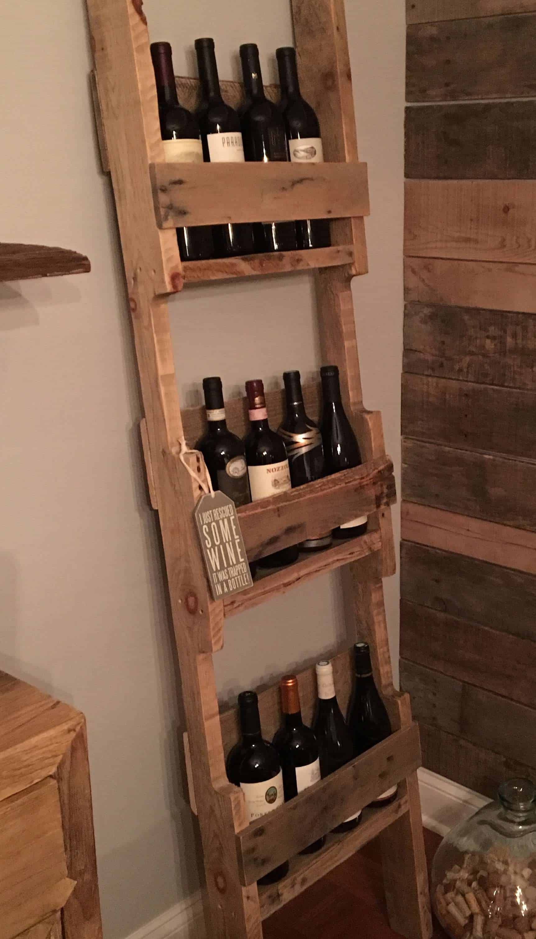 Ladder Style 12 Bottles Wine Rack • 1001 Pallets
