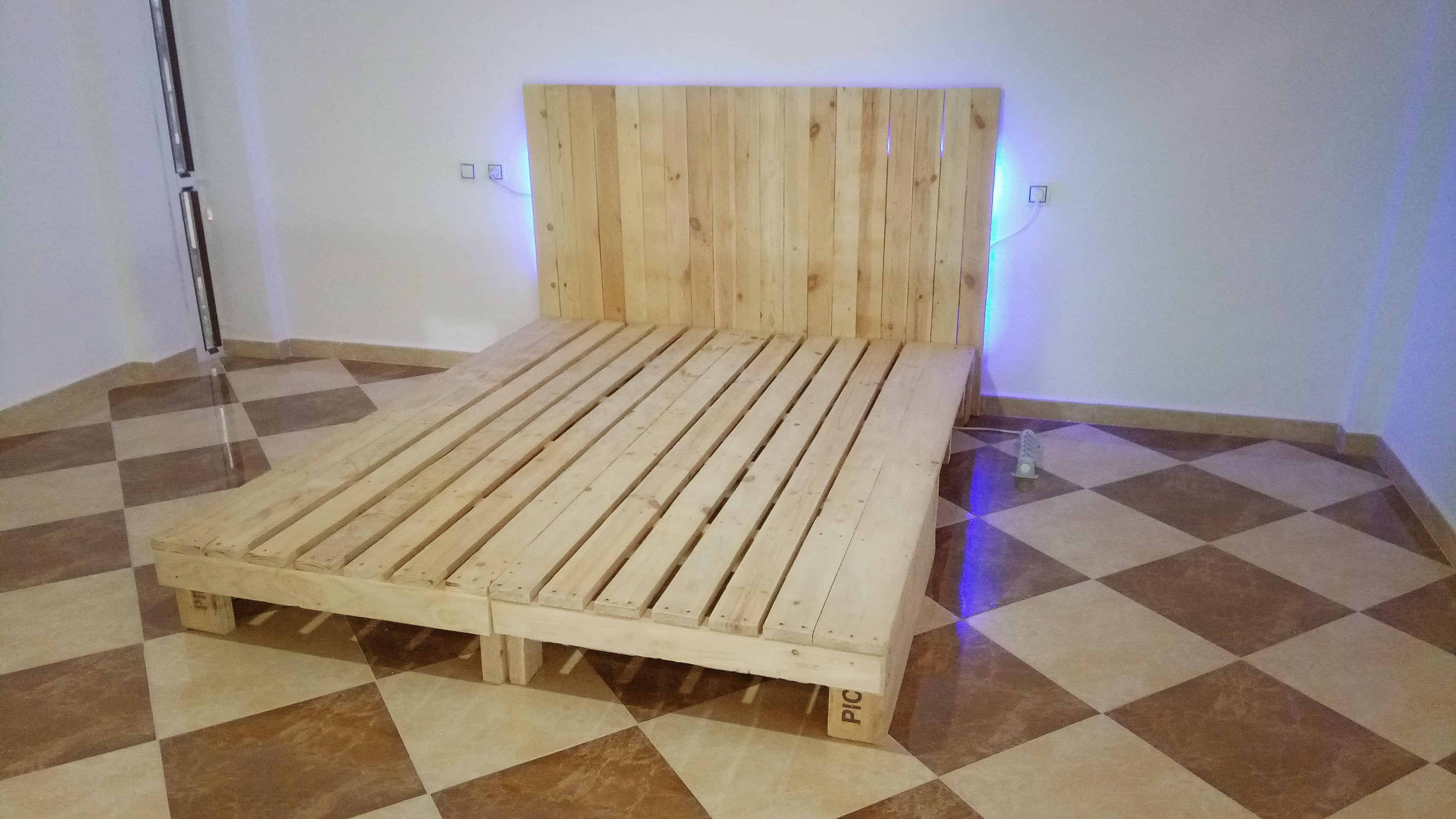 King Size Bed from 2 Long Pallets • 1001 Pallets