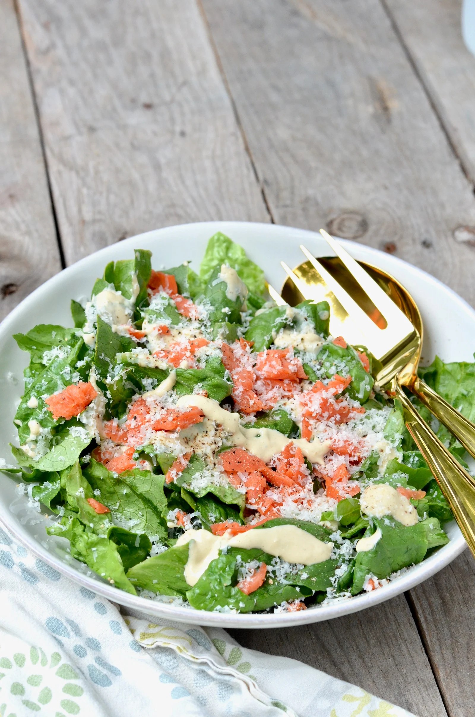Smoked Salmon Caesar Salad ⋆ 100 Days of Real Food