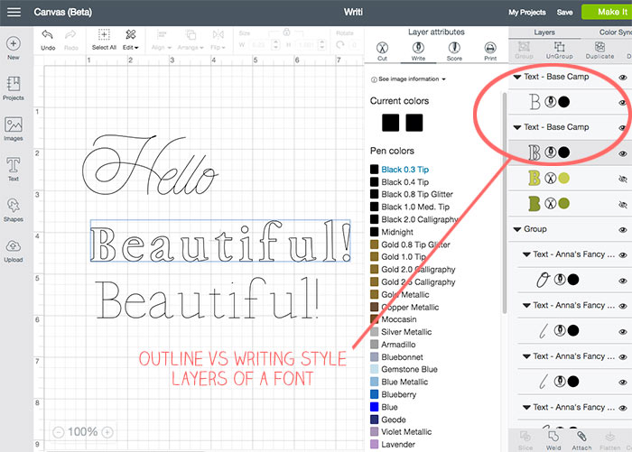 How To Use the Pen to Write Fonts with Cricut Explore