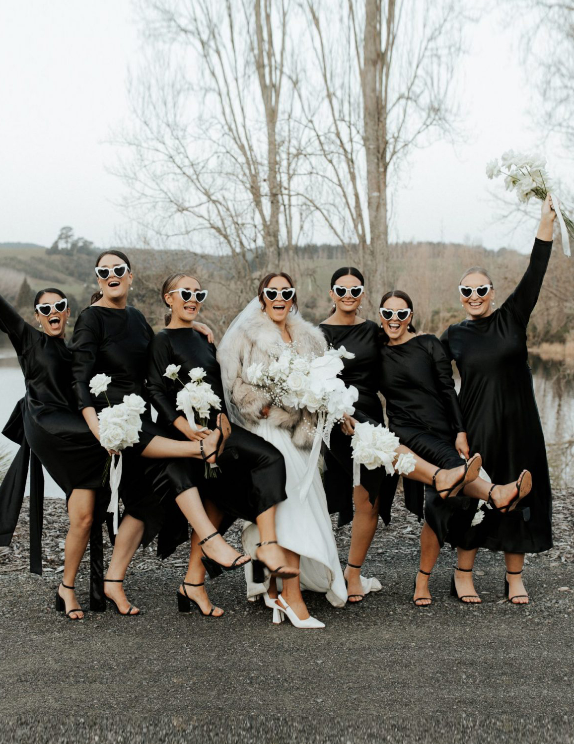 Black And White Wedding in New Zealand 100 Layer Cake