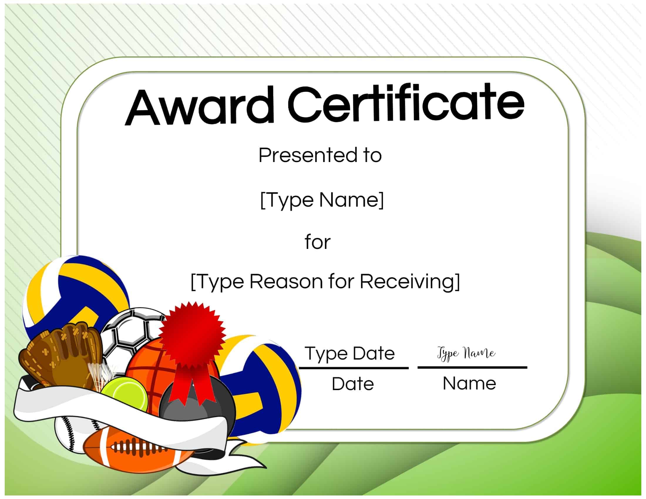 Free Volleyball Certificate Edit Online and Print at Home