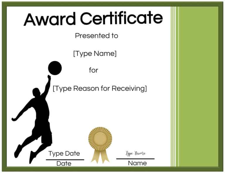 Free Volleyball Certificate Edit Online and Print at Home